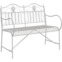 vidaXL Gartenbank Antik Weiß 103,5 x 59 x 89 cm Stahl