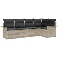 vidaXL Gartensofa-set 5 Stk. Poly-Rattan