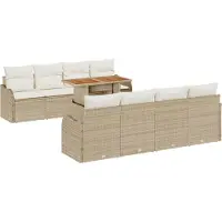 vidaXL Garten-Sofa-Set 7 Stk. Beige und Creme