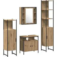 vidaXL Badezimmermöbel-Set 4 stk. Artisan-Eiche 33 x 33 x 185,5 cm
