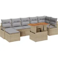 vidaXL Gartensofa-set 8 Stk. Beige und Grau