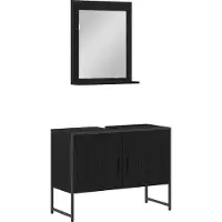 vidaXL Badezimmermöbel-Set 2 stk. Schwarz 80 x 33 x 60 cm