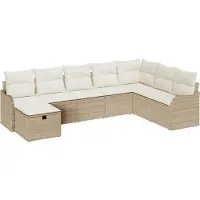 vidaXL Sofa Set 8 stk. 8-Sitzanzahl Beige und Creme Poly-Rattan