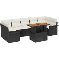 vidaXL Garten-Sofa-Set 8 stk. Schwarz Poly Rattan