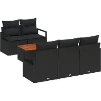 vidaXL Gartensofa-set 6 stk. Schwarz Poly-Rattan