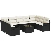vidaXL Gartensofa-set 10 stk. Braun Poly-Rattan