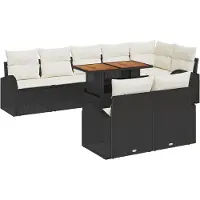 vidaXL Garten-Sofa-Set 9 stk. Schwarz Poly Rattan