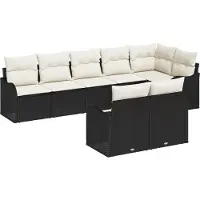 vidaXL Gartensofa-set 8 stk. Schwarz Poly-Rattan