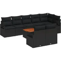 vidaXL Gartensofa-set 9 stk. Schwarz Poly-Rattan
