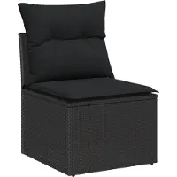 vidaXL Gartensofa-set 6 stk. 5-Sitzanzahl Schwarz Poly-Rattan