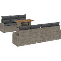 vidaXL Garten-Sofa-Set 8 Stk. Grau Poly Rattan