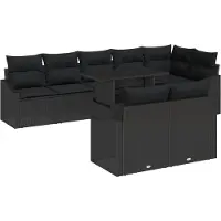 vidaXL Garten-Sofa-Set 9 Stk. Schwarz