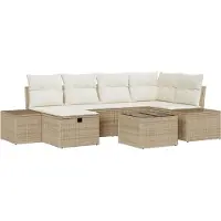 vidaXL Sofa Set 7 Stk. Poly-Rattan