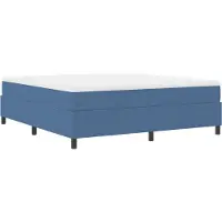 vidaXL Boxspringbett Blau und Weiß 180 x 200 cm Cordstoff