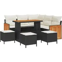 vidaXL Gartensofa-set 9 stk. 7-Sitzanzahl Schwarz und Creme