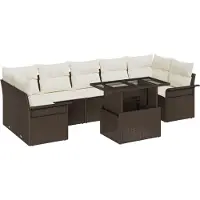 vidaXL Gartensofa-set 8 stk. Braun [Synthetisch]: Poly Rattan