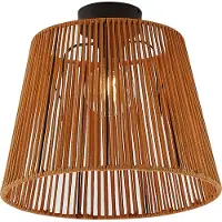 QAZQA - Japandi Japandi-Deckenleuchte I Deckenlampe I Lampe I Leuchte für den Außenbereich mit orangefarbenem Seil IP54 - Jayla I Außenbeleuchtung - Rund - LED geeignet E27