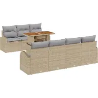 vidaXL Garten-Sofa-Set 8 stk. Beige Poly Rattan