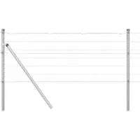 vidaXL Bodenmontierter Euro-Zaun 50 x 0,4 m Verzinkter Stahl Silber