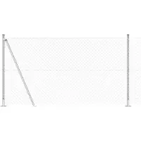 vidaXL Maschendrahtzaun mit Betonsockel 25 x 1,2 m Verzinkter Stahl