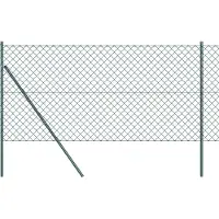 vidaXL Bodenmontierter Maschendrahtzaun 10 x 1 m Grün Netz