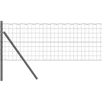 vidaXL Bodenmontierter Euro-Zaun 25 x 0,8 m PVC-beschichteter Stahl