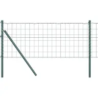 vidaXL Bodenmontierter Euro-Zaun 50 x 0,6 m PVC-beschichteter Stahl