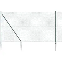 vidaXL Maschendrahtzaun mit Stacheln 25 x 1,6 m Grün Netz