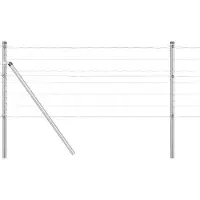 vidaXL Bodenmontierter Euro-Zaun 25 x 0,8 m Verzinkter Stahl Silber