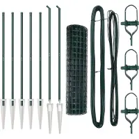 vidaXL Euro-Zaun mit Stacheln 10 x 1,4 m PVC-beschichteter Stahl Grün