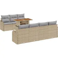 vidaXL Garten-Sofa-Set 8 Stk. Beige Poly Rattan