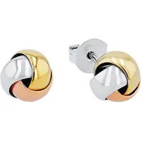 Amor Ohrstecker für Damen, Sterling Silber 925 amor Tricolor