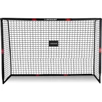 Dunlop Fußballtor - Fussballtor 240 x 160 x 85 cm - Fußball Tor - Fussballtore für Garten Kinder und Erwachsene - Fussball Trainingszubehör für Innen und Außen - Metall - Schwarz/Rot