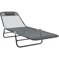 vidaXL Klappbare Sonnenliege Grau 182 x 55 x 85,5 cm Textilene
