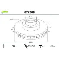 Valeo Bremsscheibe COATED 672908