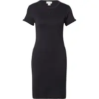Calvin Klein Jeans Jerseykleid "SS CTN CNTR 1X1 RB S" Ohne Taschen Mit Rundhalsausschnitt