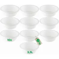 Novaliv 10x Spülschüssel Rund 3,3L, D28 cm, Weiss, BPA-frei & Spülmaschinenfest – Ideal für Küche und