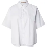 Smith & Soul Hemdbluse , Damen, Gr. XS, weiß, Web, Obermaterial: 70% Baumwolle, 27% Polyester, 3% Elasthan, unifarben, oversize hüftlang, weit, Blusen Hemdbluse, locker geschnitten, unifarben