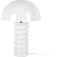 Leitmotiv - Tischleuchte Gracio - Glänzendes Weiß - Ø30cm Tischlampe - Nachttischlampe, Wohnzimmer, Schlafzimmer