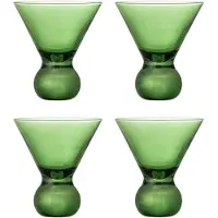 Bloomingville Corliss Cocktailgläser grün 4er Set