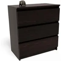 Matkam Kommode P3 EX3 mit 3 Schubladen, ideal für Büro, Diele, Wohnzimmer, Jugend- oder Kinderzimmer, einfache Montage (Wenge)