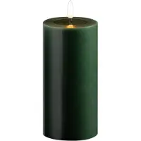 Novaliv Grosse LED Stumpenkerze mit Timer grün 7,5cm ø 15cm Höhe - 2 AA Batterien nötig LED Echtwachskerze