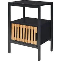 En.casa Nachttisch Luniehti 58x40x33 cm Schwarz/Natur