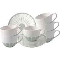 Villeroy & Boch Fleur Couleur Kaffeetassen mit Untertassen