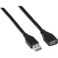 Aisens A105-0042, 2 m, USB A, USB A, USB 3.2 Gen 1 (3.1 Gen 1), 5 Gbit/s, Schwarz