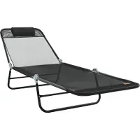 vidaXL Klappbare Sonnenliege Schwarz 182 x 55 x 85,5 cm Textilene