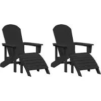 vidaXL Gartenstuhl 2 Stk. Schwarz Polyethylen