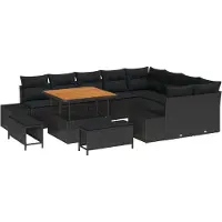 vidaXL Gartensofa-set 12 stk. Schwarz Poly-Rattan