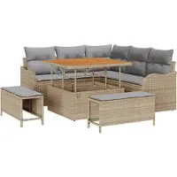 vidaXL Gartensofa-set 8 Stk. Beige Poly-Rattan