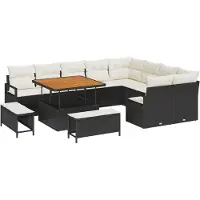 vidaXL Gartensofa-set 12 stk. Schwarz Poly-Rattan